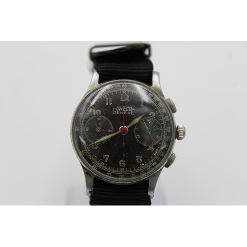 32 - Vintage Gents UWECO Geneve Military Style Chronograph WRISTWATCH Hand-Wind