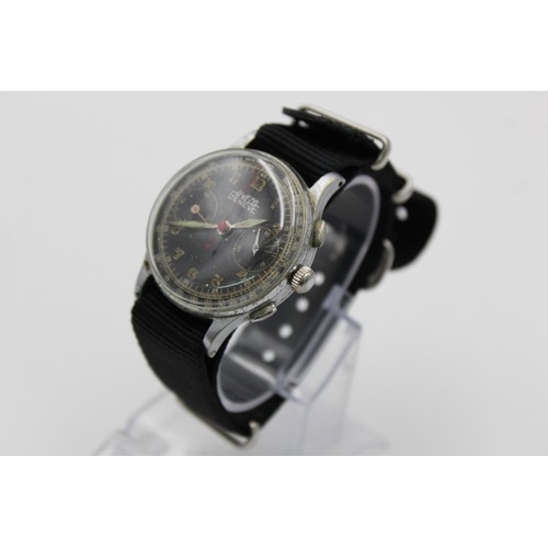32 - Vintage Gents UWECO Geneve Military Style Chronograph WRISTWATCH Hand-Wind