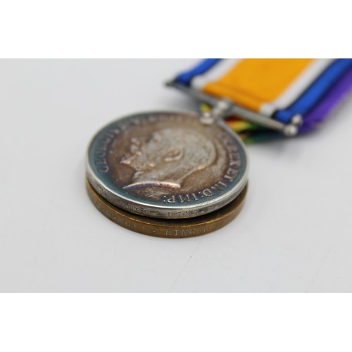 62 - WW1 Medal Pair to 33912 Pte J.M Moss -Lincoln Regiment