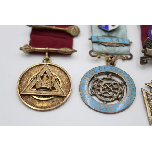 65 - 5 x Vintage Hallmarked .925 STERLING SILVER Masonic & RAOB Jewels / Medals 121g