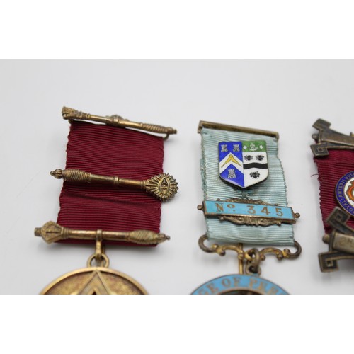 65 - 5 x Vintage Hallmarked .925 STERLING SILVER Masonic & RAOB Jewels / Medals 121g