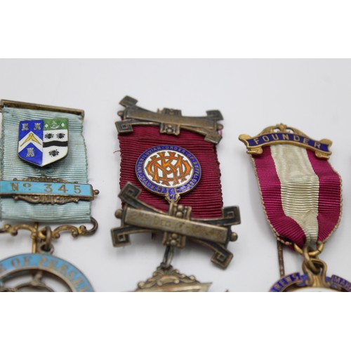 65 - 5 x Vintage Hallmarked .925 STERLING SILVER Masonic & RAOB Jewels / Medals 121g