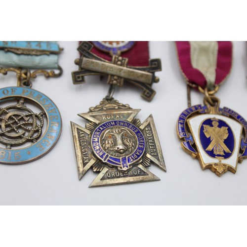 65 - 5 x Vintage Hallmarked .925 STERLING SILVER Masonic & RAOB Jewels / Medals 121g