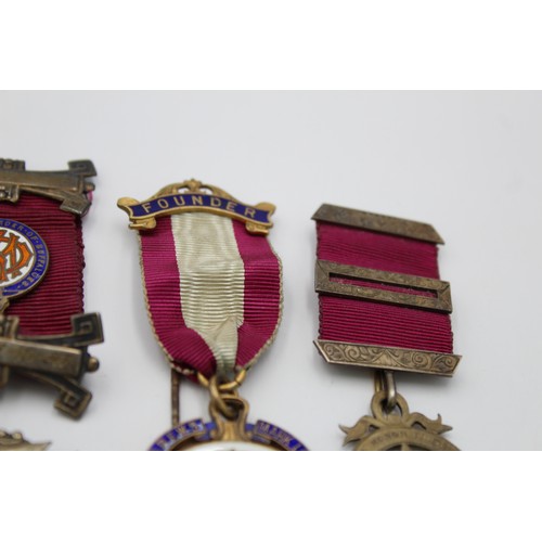 65 - 5 x Vintage Hallmarked .925 STERLING SILVER Masonic & RAOB Jewels / Medals 121g