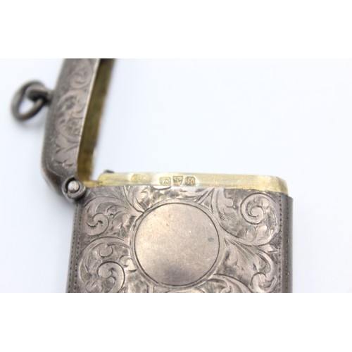 73 - 2 x Antique Hallmarked .925 STERLING SILVER Vesta / Match Cases Inc Chester 36g