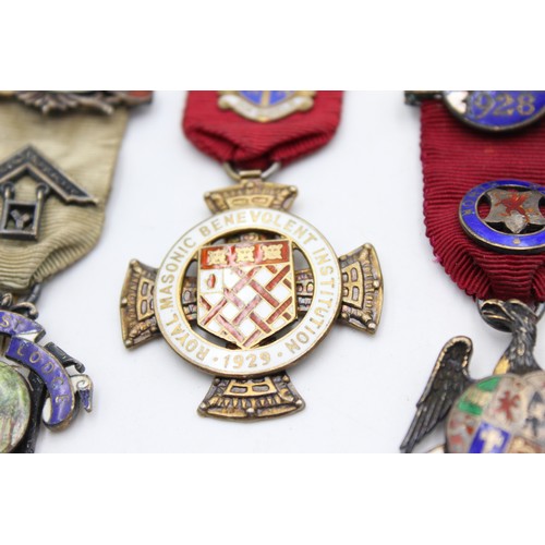 74 - 4 x Vintage Hallmarked .925 STERLING SILVER Masonic Jewels / Medals (87g)