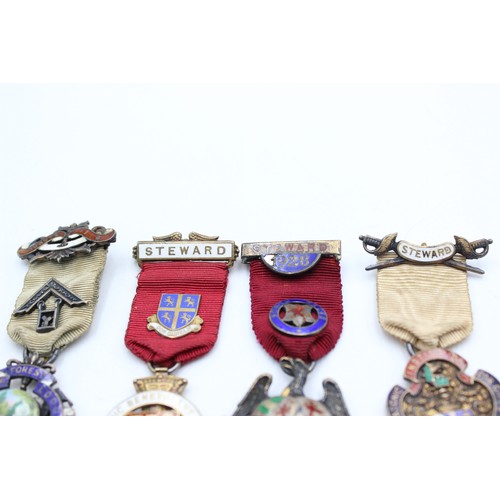 74 - 4 x Vintage Hallmarked .925 STERLING SILVER Masonic Jewels / Medals (87g)