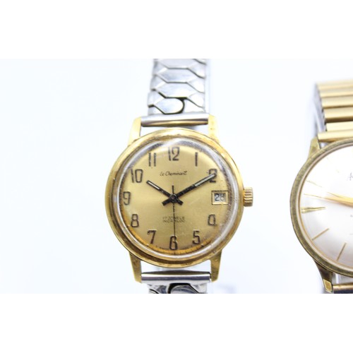 77 - 3 x Vintage Gents Gold Tone WRISTWATCHES Hand-Wind / Automatic WORKING Inc. Oris
