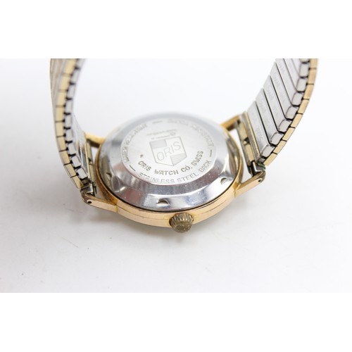 77 - 3 x Vintage Gents Gold Tone WRISTWATCHES Hand-Wind / Automatic WORKING Inc. Oris