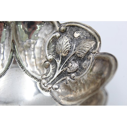 79 - Antique / Vintage .800 Continental SILVER Ornate Bowl with Scalloped Edge (80g)