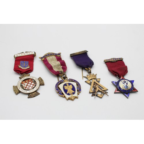 82 - 4 x Vintage Hallmarked .925 STERLING SILVER Masonic Jewels / Medals (78g)