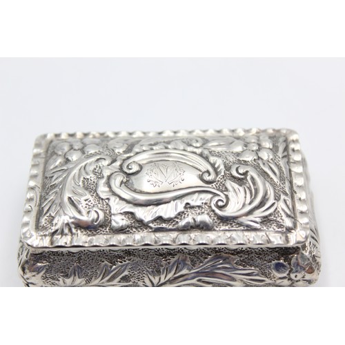 83 - Antique Hallmarked 1894 Birmingham STERLING SILVER Rectangular Trinket Dish 50g