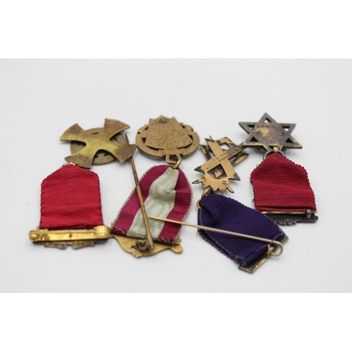 82 - 4 x Vintage Hallmarked .925 STERLING SILVER Masonic Jewels / Medals (78g)