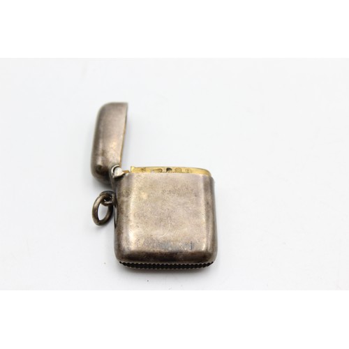 97 - 2 x Antique Hallmarked .925 STERLING SILVER Vesta / Match Cases (41g)
