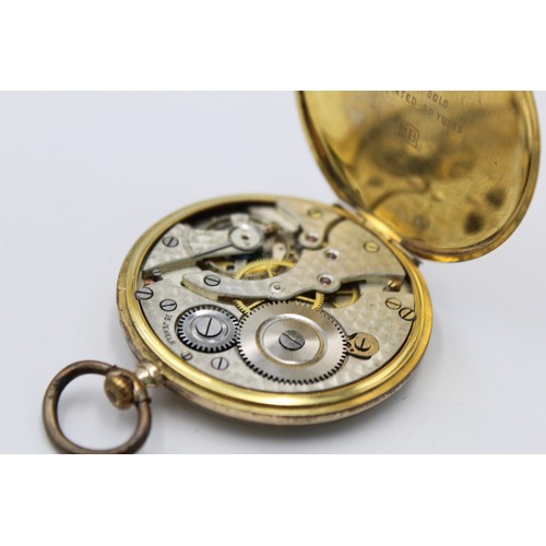 98 - Vintage Gents TEMPO Rolled Gold Open Face POCKET WATCH Hand-Wind WORKING (56g)