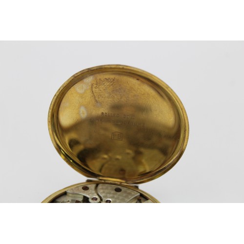 98 - Vintage Gents TEMPO Rolled Gold Open Face POCKET WATCH Hand-Wind WORKING (56g)