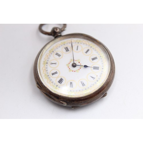 106 - Vintage Ladies .935 SILVER Cased FOB WATCH Key-Wind WORKING (48g)