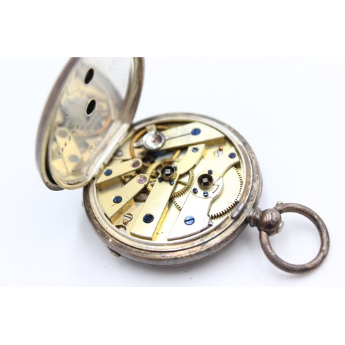 106 - Vintage Ladies .935 SILVER Cased FOB WATCH Key-Wind WORKING (48g)