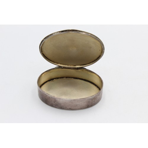 110 - Antique Hallmarked 1918 Birmingham STERLING SILVER Oval Snuff Box (34g)