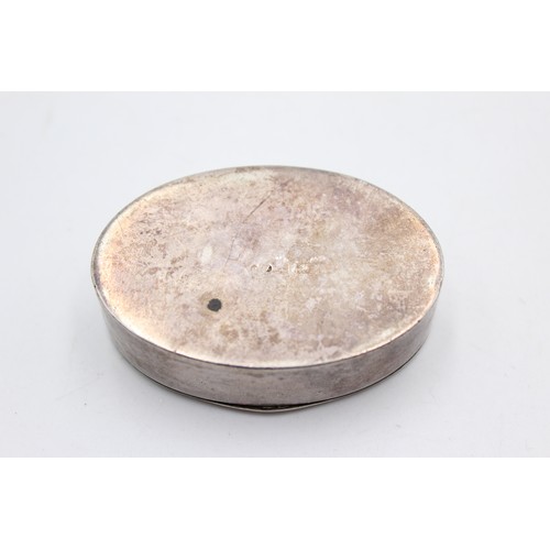 110 - Antique Hallmarked 1918 Birmingham STERLING SILVER Oval Snuff Box (34g)