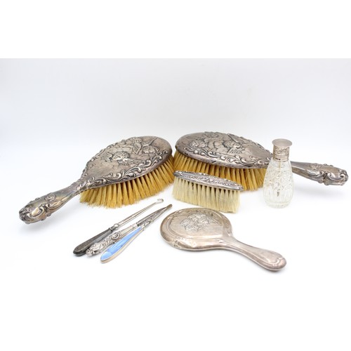 112 - 8 x Antique / Vintage Hallmarked .925 STERLING SILVER Ladies Vanity (709g)