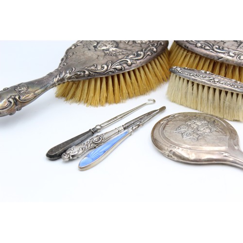 112 - 8 x Antique / Vintage Hallmarked .925 STERLING SILVER Ladies Vanity (709g)