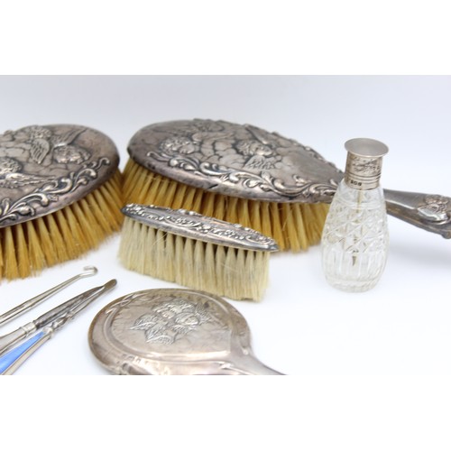 112 - 8 x Antique / Vintage Hallmarked .925 STERLING SILVER Ladies Vanity (709g)