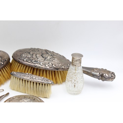 112 - 8 x Antique / Vintage Hallmarked .925 STERLING SILVER Ladies Vanity (709g)