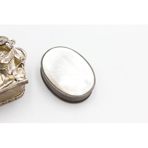 116 - 2 x Antique / Vintage Hallmarked .925 STERLING SILVER Pill / Trinket Boxes (68g)