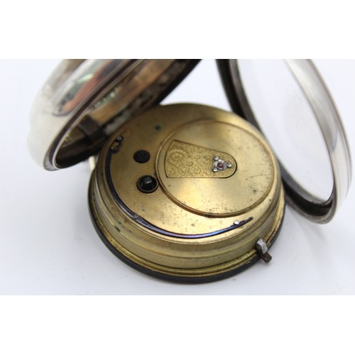 118 - Antique Gents .925 SILVER Open Face Fusee POCKET WATCH Key-Wind WORKING (149g)