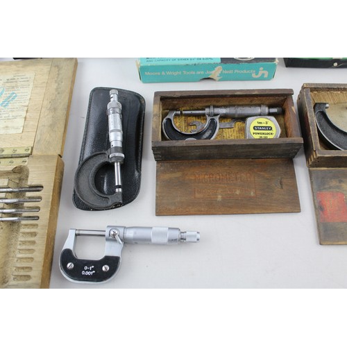 186 - Job Lot of Vintage ENGINEERING TOOLS Inc. Moore & Wright Micrometers Etc.