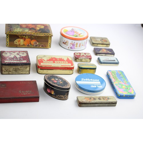 223 - 20 x Assorted Vintage ADVERTISING TINS Inc Cadbury's, OXO, Royal Etc