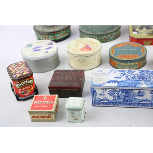 226 - 20 x Assorted Vintage ADVERTISING TINS Inc Quality Street, OXO, Royal Etc