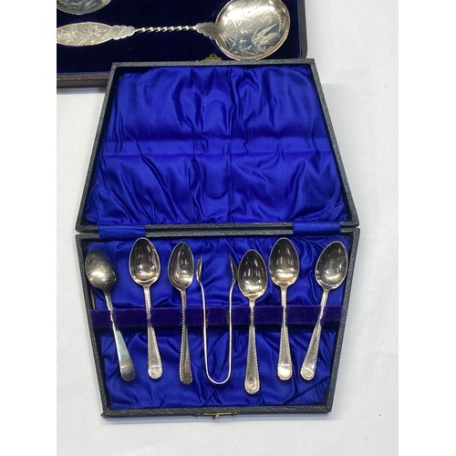 204 - 5 Sets of Vintage Boxed SILVER PLATE Cutlery Inc. Mother of Pearl, Teaspoons Etc