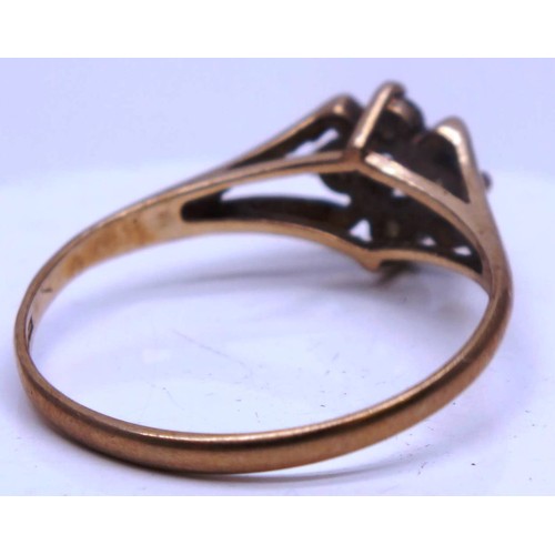 363 - 9CT GOLD RING SIZE O, 1.2g