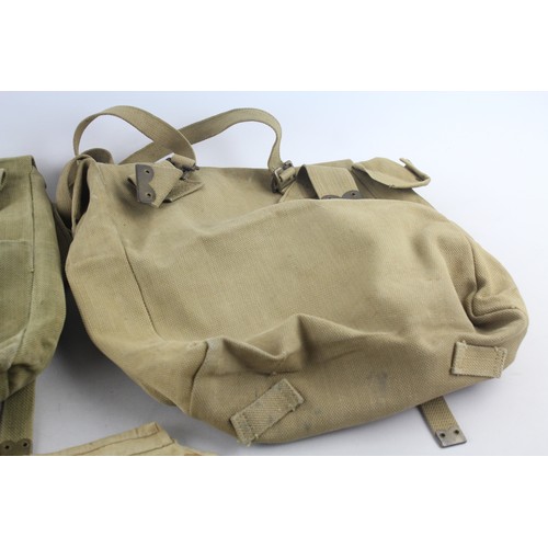 22 - 3 x Assorted MILITARIA Inc WW2 Webbing Backpacks Dated 1941 + 1944, Shaving Kit