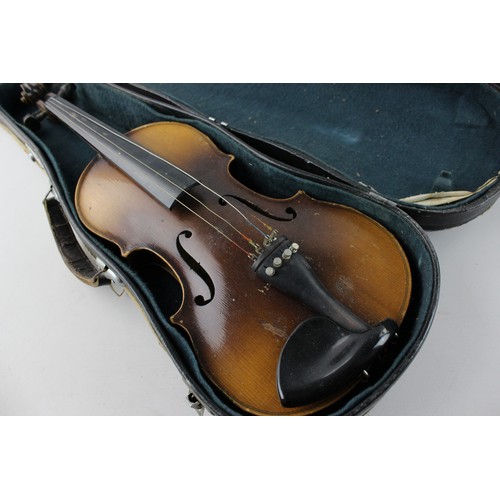 135 - 2 x Antique / Vintage VIOLINS with Original Fitted Cases, Leslie Sheppard
