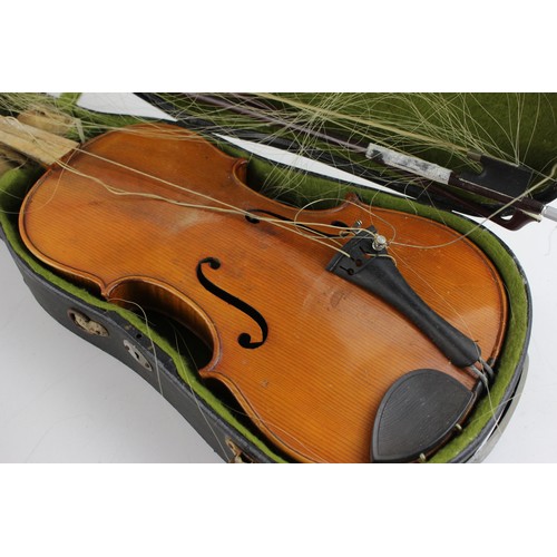 135 - 2 x Antique / Vintage VIOLINS with Original Fitted Cases, Leslie Sheppard