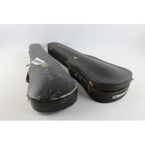 135 - 2 x Antique / Vintage VIOLINS with Original Fitted Cases, Leslie Sheppard