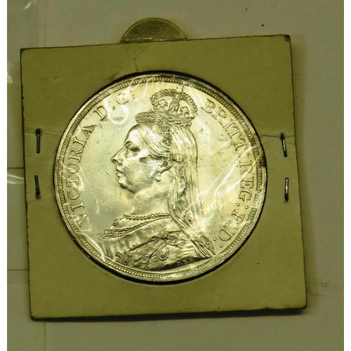 160 - 1887 VICTORIA CROWN IN EF CONDITION, CASED