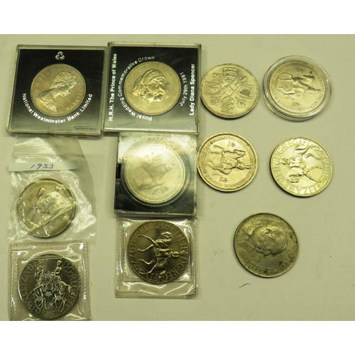 162 - COLLECTION OF CROWN COINS NONE SILVER