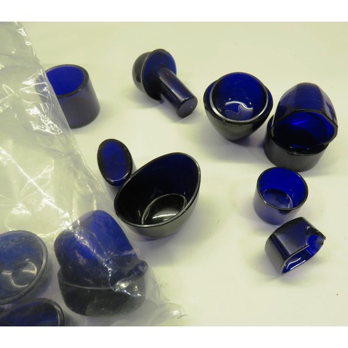 166 - COLLECTION OF BLUE GLASS INNER LINERS