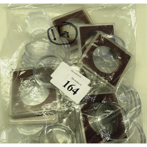 164 - COLLECTION OF EMPTY PERSPEX COIN HOLDERS