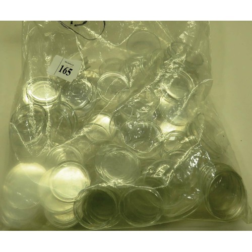 165 - COLLECTION OF EMPTY PERSPEX COIN HOLDERS.