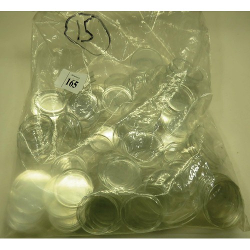 165 - COLLECTION OF EMPTY PERSPEX COIN HOLDERS.