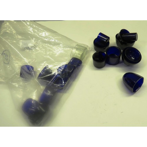 166 - COLLECTION OF BLUE GLASS INNER LINERS