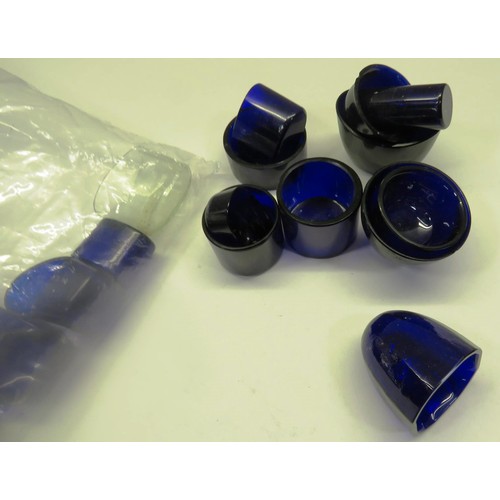 166 - COLLECTION OF BLUE GLASS INNER LINERS