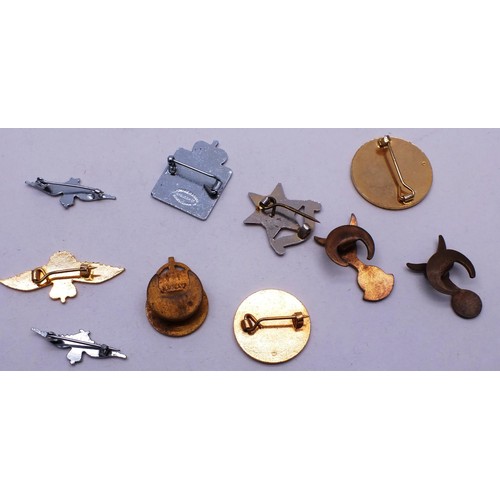 177 - TEN COLLECTABLE BADGES INCLUDING RAF