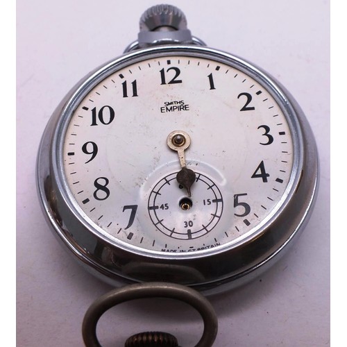 179 - FIVE POCKET WATCHES INCLUDING SMITHS EMPIRE