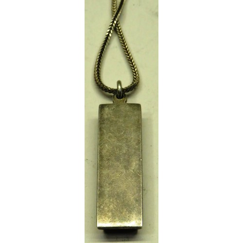 186 - SILVER INGOT & CHAIN